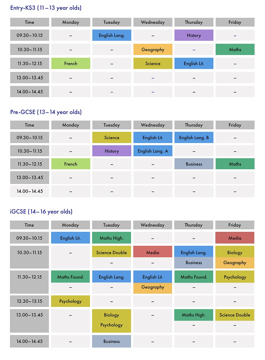 Timetable